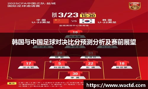 韩国与中国足球对决比分预测分析及赛前展望
